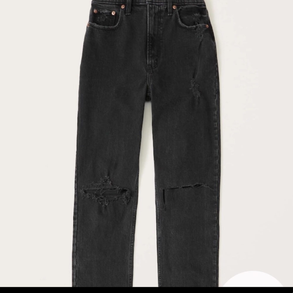 Abercrombie & Fitch The ‘90s straight ultra high rise black jeans